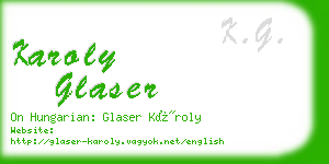 karoly glaser business card